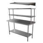 1400X390mm #430 Grade W/ Splashback Work Bench ,1Xdouble O/Shelf,1Xwallshelf