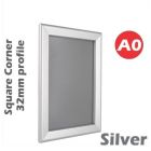2 Brand New A0 Heavy Duty Silver Square Corner Snap Frame / Poster Frame  32mm