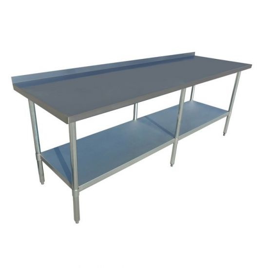 Commercial 2400x700 Stainless Steel Table Food Grade Work Splashback Bench 2400-7-WBB HY