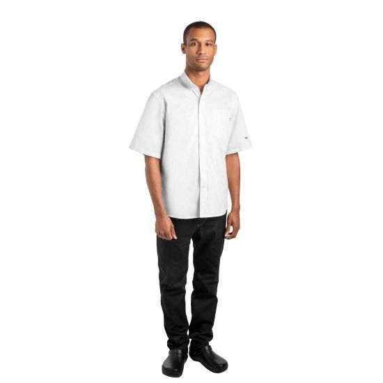Le Chef Unisex Prep 'NYC' Style Chef Shirt White S BB143-S