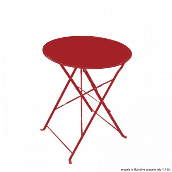 Bistro Table Folded Round 600mm Red Wd-S105Tr