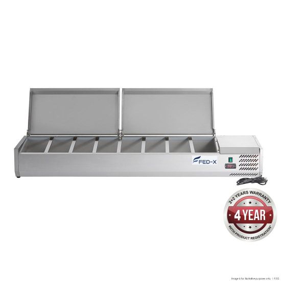 Fed-X Salad Bench With Stainless Steel Lids XVRX1800/380S