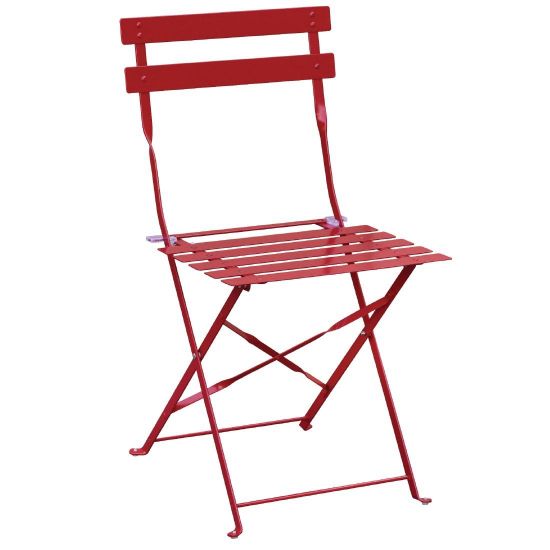 Bolero Red Pavement Style Steel Folding Chairs (Pack of 2) GH555