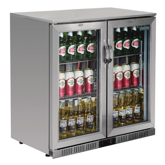 Polar G-Series Back Bar Cooler with Hinged Doors Stainless Steel 208Ltr GL008-A