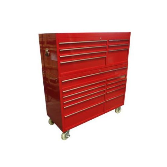 New 56" 18 Drawer Combo Bottom Roller Cabinet + Top Tool Box Chest Toolbox Red