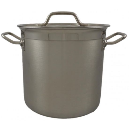 169L Stainless Steel Stock Pot With Forged Triple Bottom. Induction Able