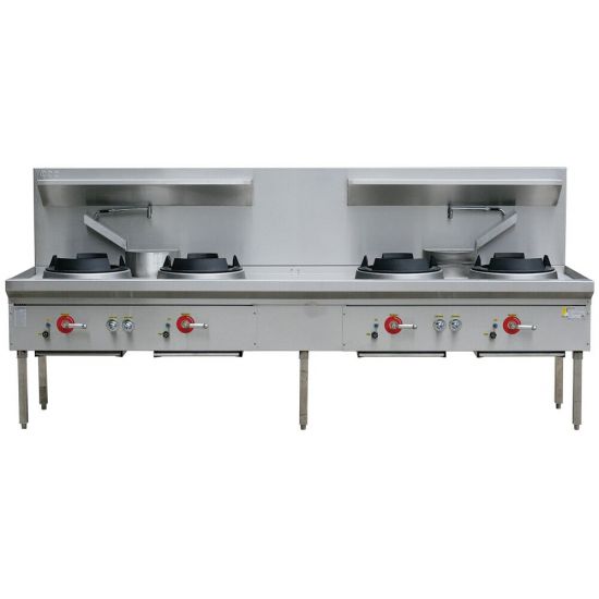 Lkk:4 Burner Waterless Gas Wok Table - LKK-4B