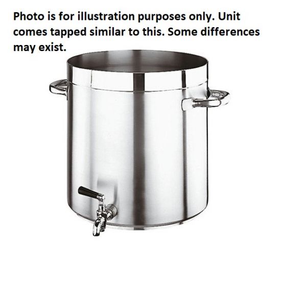  197L Stainless Steel Stock Pot With Forged Triple Bottom. Induction Able. WITH DRAIN TAP