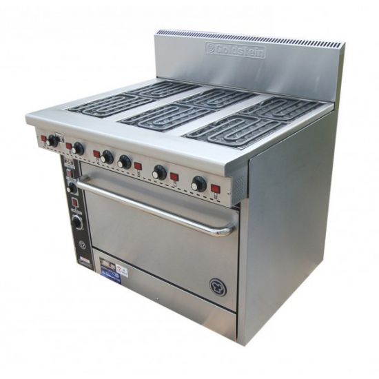 Goldstein 915mm Ranges - 6 Radiant Plates Electric - 711mm High Speed Convection Oven Pec-6R-28