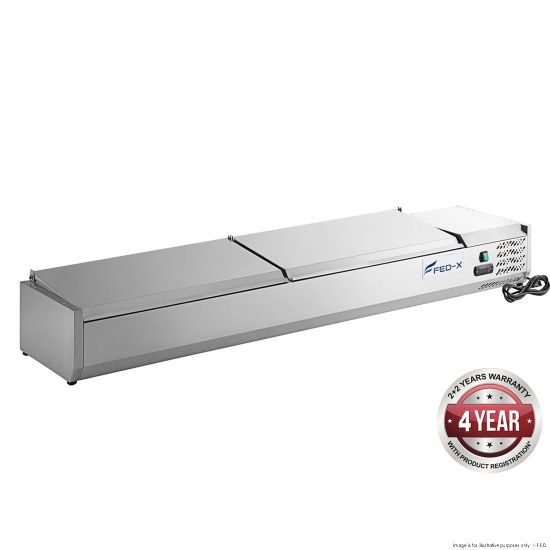 Fed-X Salad Bench With Stainless Steel Lids XVRX2000/380S