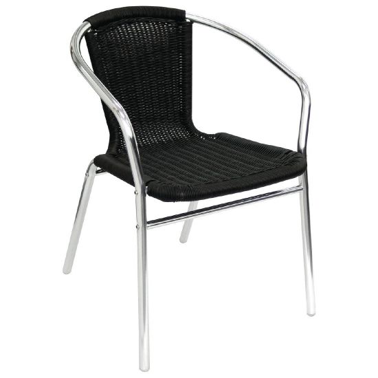 Bolero (Pack of 4) Aluminium and Black Wicker Chairs Black U507